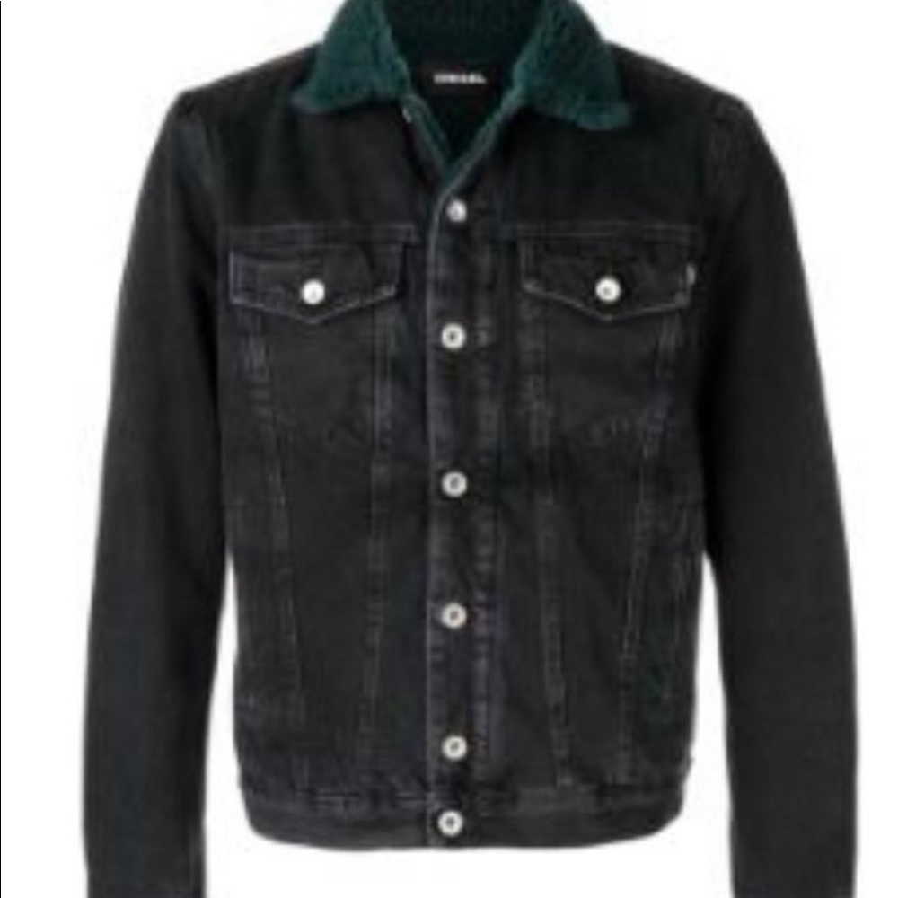 Diesel denim jacket with shearling